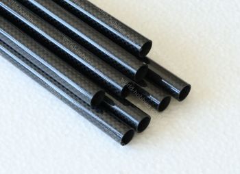 Трубка карбоновая 3K Plain 14 х 12мм, длина 1000мм с глянец - WORLD-HOBBIES
