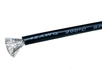 Провод силовой в силиконовой оболочке 12AWG черный (100см) - WORLD-HOBBIES