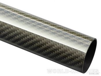 Трубка карбоновая 18х16мм, длина 1000мм (3K Twill) - WORLD-HOBBIES