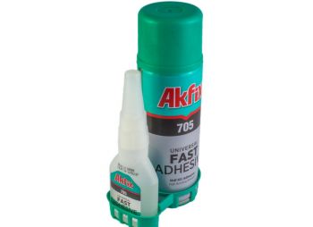 Клей цианакрилатный 50г с активатором 200мл AkFix 705 (гель) - WORLD-HOBBIES