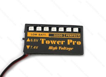 Бортовой индикатор напряжения TowerPro для  LiPo, LiFe батарей
