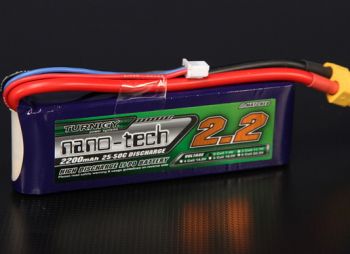 Аккумулятор Turnigy nano-tech 2200mah 2S 25~50C литий полимерный