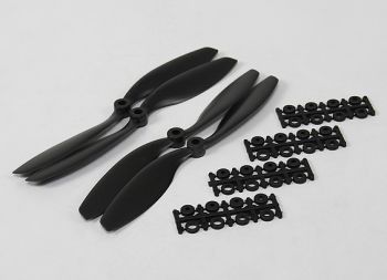 Slow Fly Electric Prop 8x4.5 (Черные - 2шт стандартного вращения и 2шт обратного вращения)