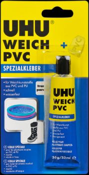 "UHU weich PVC" клей для ПВХ пластика  - WORLD-HOBBIES